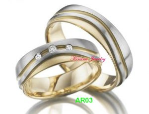 Cincin Tunangan Perak Lapis Emas AR03