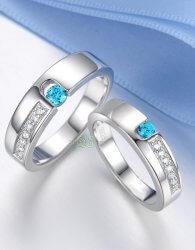 Cincin couple batu biru