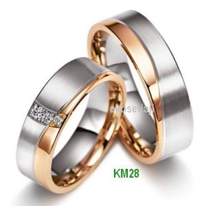 Cincin Kawin Dua Warna perak lapis emas KM28