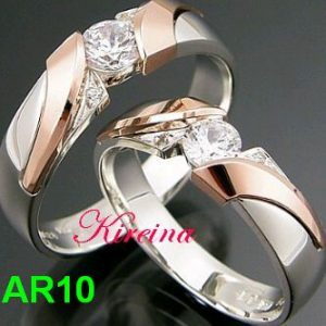 Cincin Kawin Perak Lapis Emas Mewah AR10