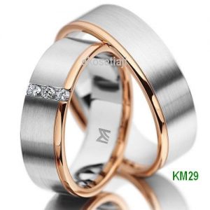 Cincin Tunangan Perak Lapis Emas KM29
