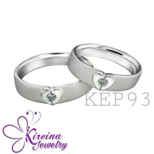 Cincin nikah emas putih dan palladium KEP93