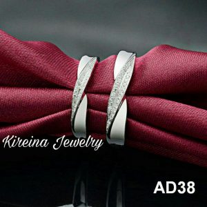 Cincin kawin Palladium dan Emas Putih AD38