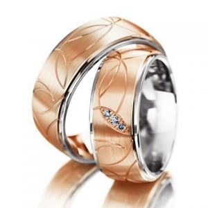 Cincin Tunangan Rosegold kombinasi silver